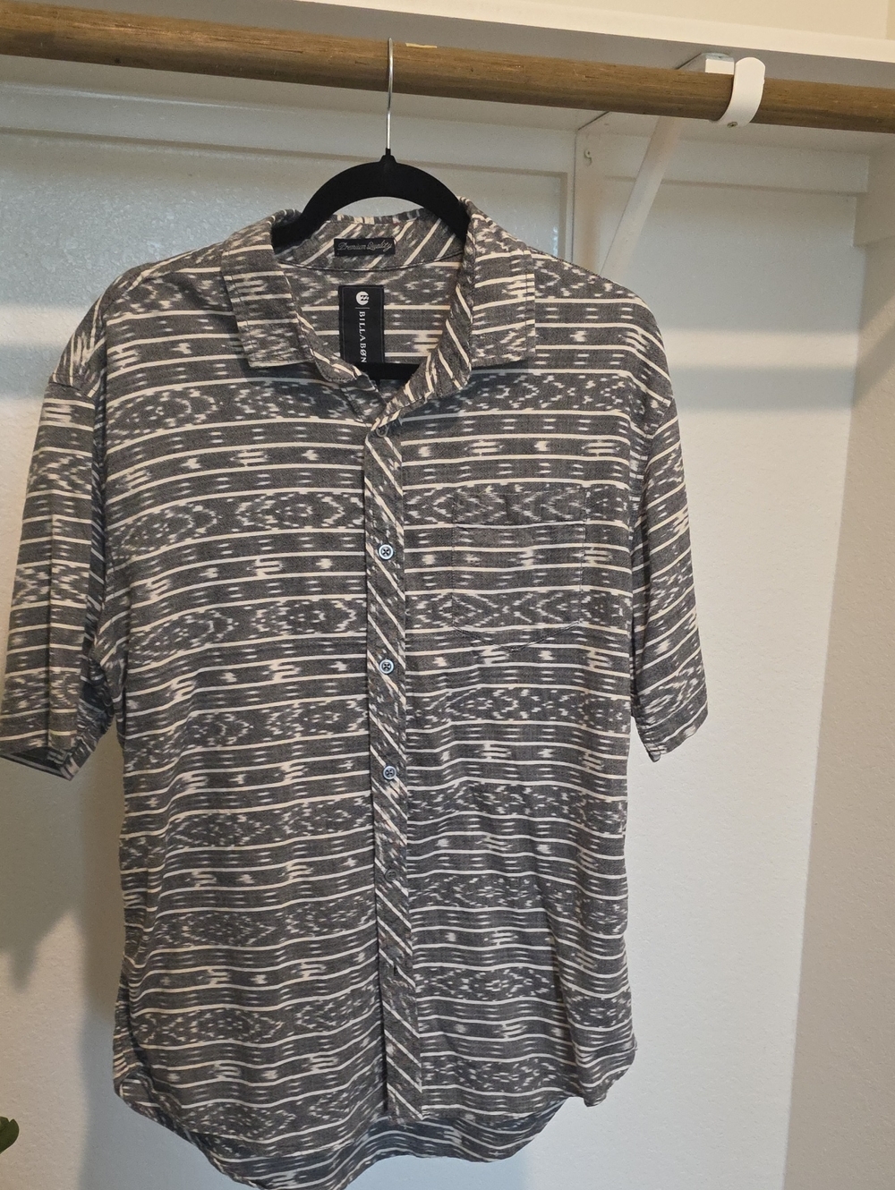Billabong Grey Patterned Short-Sleeve Button-Up Shirt